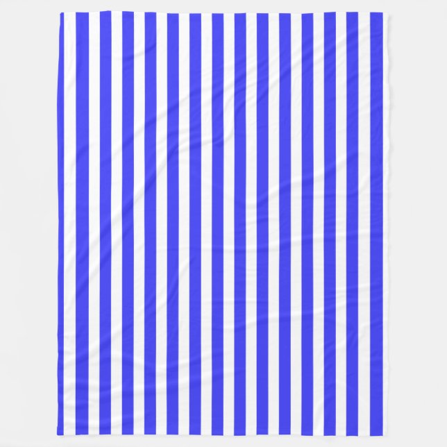 Blaue und weiße Streifen Fleecedecke (Vorderseite)