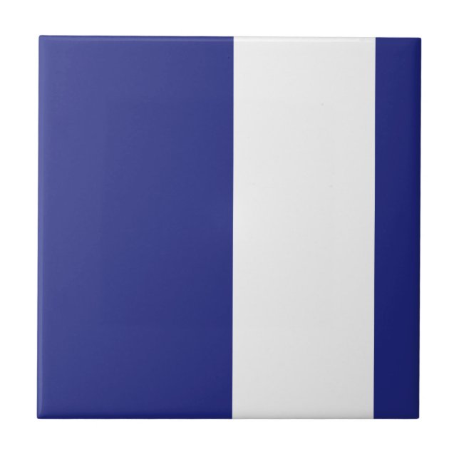 Blaue und weiße Streifen Fliese (Vorderseite)