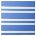 Blaue und weiße Streifen Fliese<br><div class="desc">Helle und fröhliche blau-weiße Streifen Muster ist einfach und klassisch.</div>