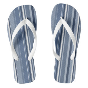 Blaue und weiße Streifen Flip Flops
