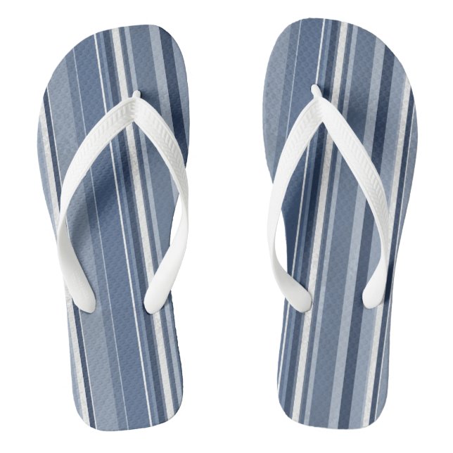 Blaue und weiße Streifen Flip Flops (Fußbett)