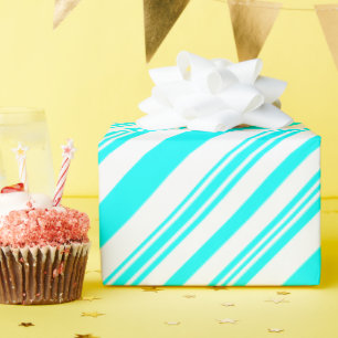 Blaue und weiße Streifen Geschenkpapier