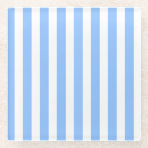 Blaue und weiße Streifen Glasuntersetzer