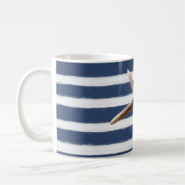 Blaue und weiße Streifen Kaffeetasse