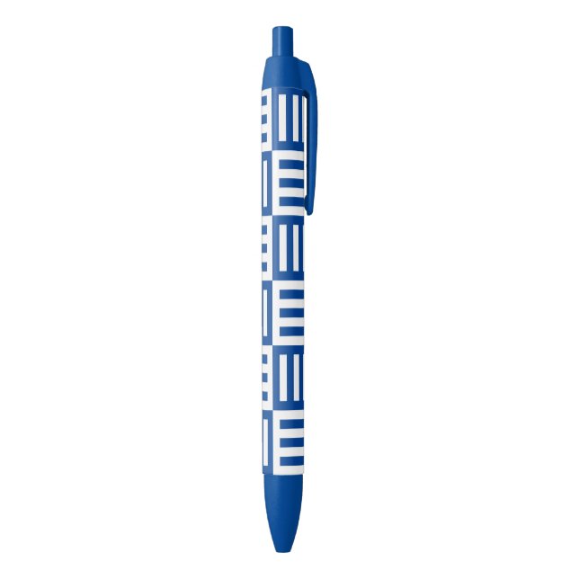 Blaue und weiße Streifen Kugelschreiber (Unterseite (Vertikal))