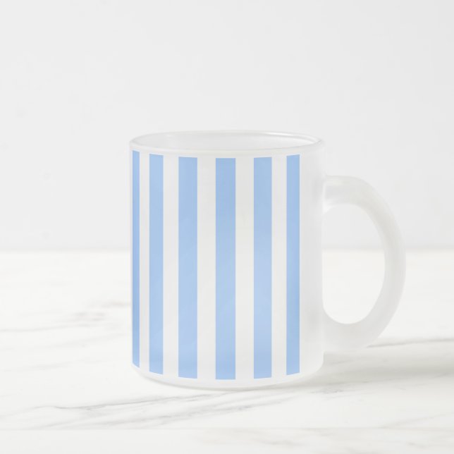 Blaue und weiße Streifen Mattglastasse (Rechts)