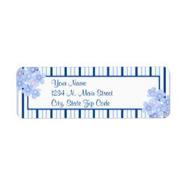 Blaue und weiße Streifen mit Blumenmuster