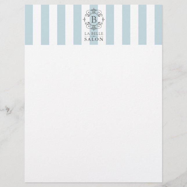 Blaue und weiße Streifen mit Monogramm (Vorderseite)
