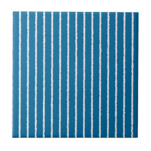 Blaue und weiße Streifen mit ungefärbten Linien Fliese