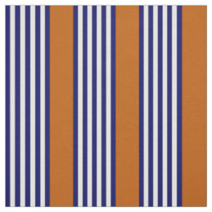 Blaue und weiße Streifen mit verbrannter Orange Stoff