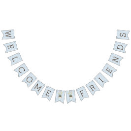 Blaue und weiße Streifen mit Weckglas-Babyparty Wimpelkette