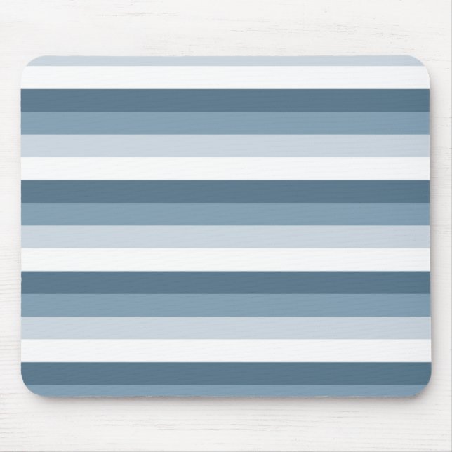 Blaue und weiße Streifen Mousepad (Vorne)