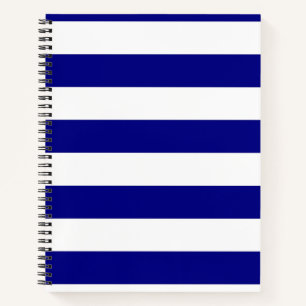 Blaue und weiße Streifen Notizbuch