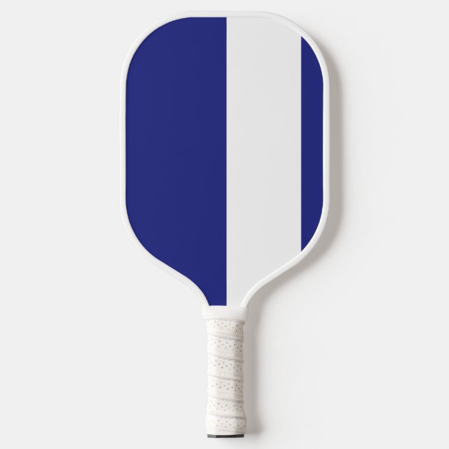 Blaue und weiße Streifen Pickleball Schläger (Vorderseite)