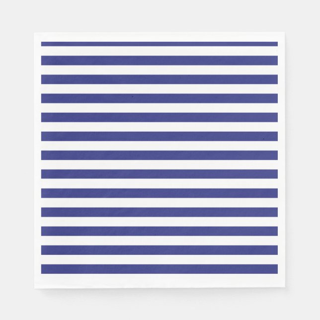 Blaue und weiße Streifen Serviette (Vorderseite)