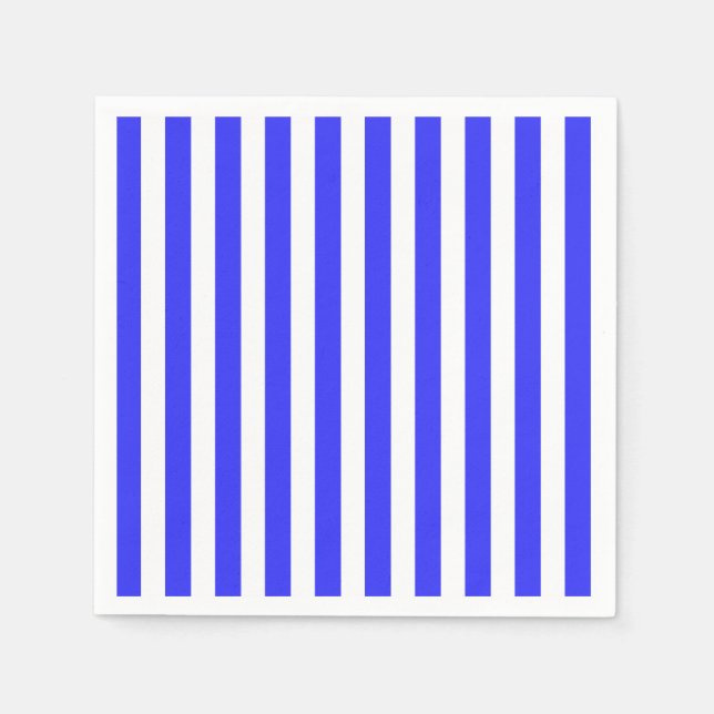 Blaue und weiße Streifen Serviette (Vorderseite)