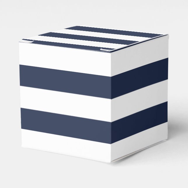 Blaue und weiße Stripe Nautical Wedding Party Guns Geschenkschachtel (Vorderseite)
