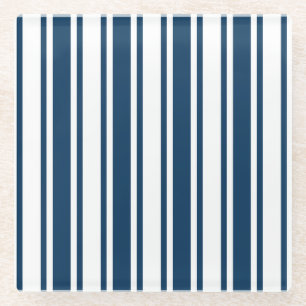 Blaue und weiße Süßigkeiten Glasuntersetzer