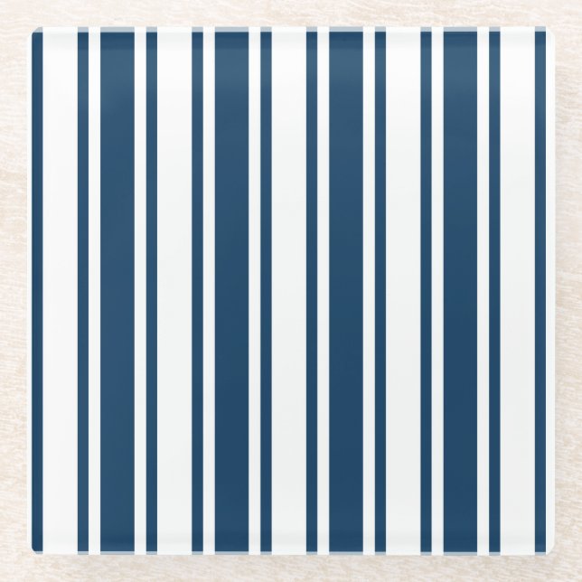 Blaue und weiße Süßigkeiten Glasuntersetzer (Vorderseite)