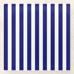 Blaue und weiße Süßigkeiten Glasuntersetzer