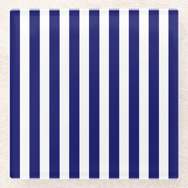 Blaue und weiße Süßigkeiten Glasuntersetzer (Vorderseite)