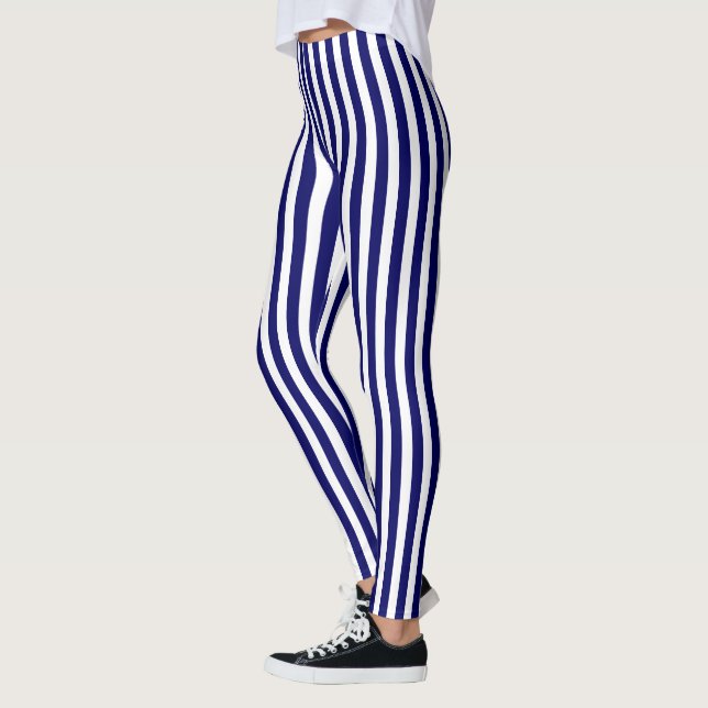 Blaue und weiße Süßigkeiten Leggings (Links)