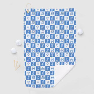 Blaue und weiße Tafel Golfhandtuch