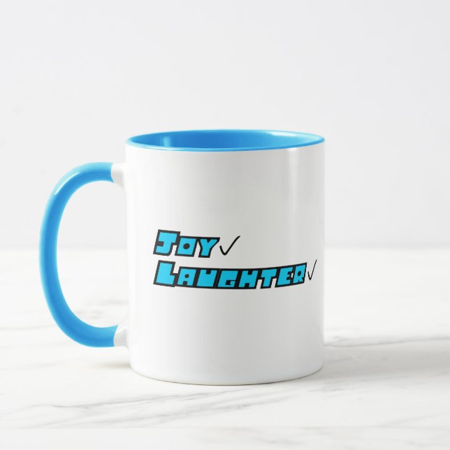 Blaue und weiße Tasse (Links)