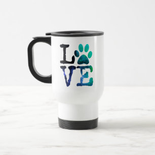 Blaue und weiße Tatzen-Druck-Kaffee-Tasse Reisebecher