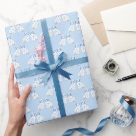 Blaue und weiße Töpferhunde Staffordshire Spaniel Geschenkpapier