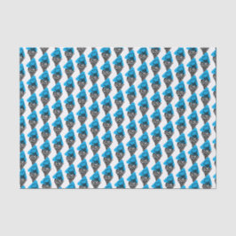 Blaue und weiße Uni Eiscreme Seidenpapier