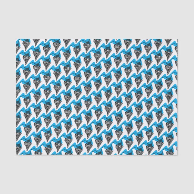 Blaue und weiße Uni Eiscreme Seidenpapier (Vorderseite)