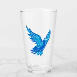 Blaue und weiße Wasserfarbe Friedenstruppe Glas