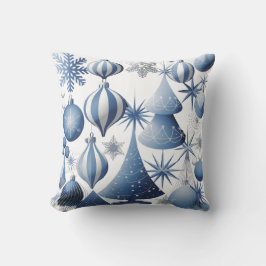 Blaue und weiße Weihnachtsmuster Kissen