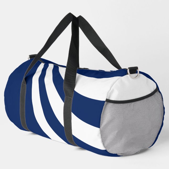 Blaue und weiße Welle Duffle Bag (Rechte Ecke)