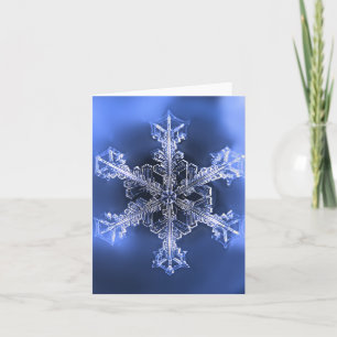 Blaue und weiße Winter-Schneeflocken-Karte mit Fal Karte