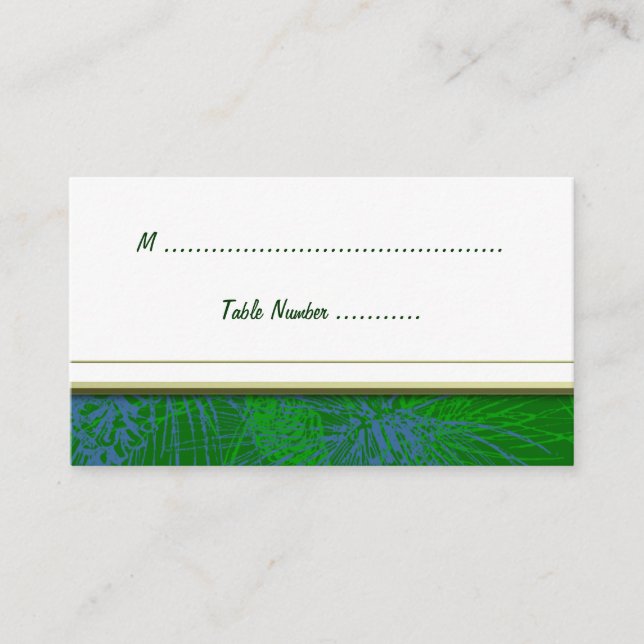 Blaue und weiße Winterpferde - Platzkarte (Vorderseite)