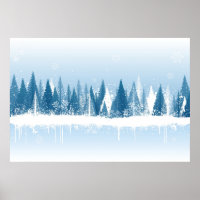 Blaue und weiße Winterwald-Grundierung