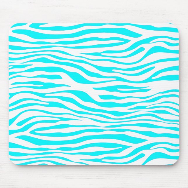 Blaue und weiße Zebrastreifen Mousepad (Vorne)