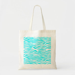 Blaue und weiße Zebrastreifen Tragetasche