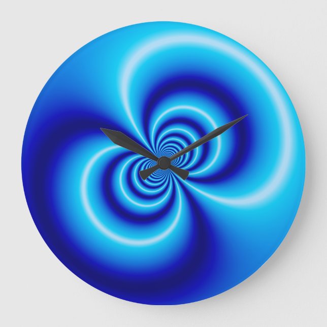 blaue Unendlichkeit Große Wanduhr (Vorderseite)