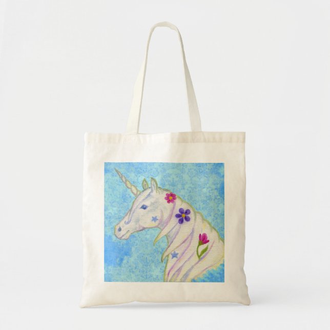 Blaue Unicorn-Taschentasche Tragetasche (Vorne)