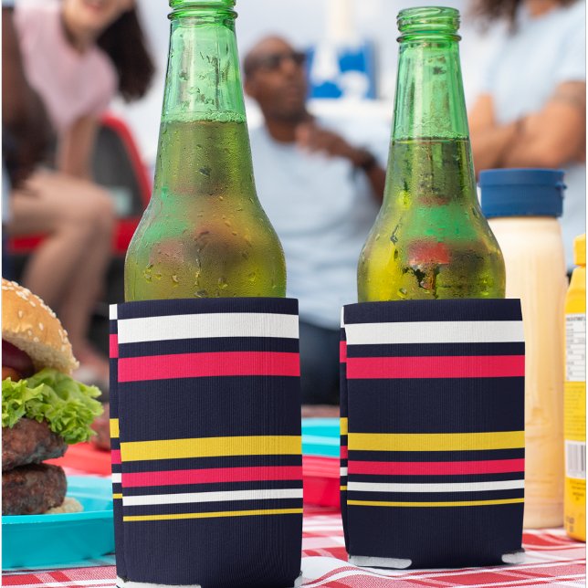 Blaue Uniform Streifen Dosenkühler (can cooler )