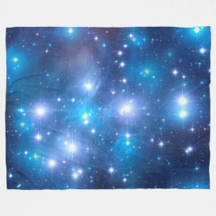 Blaue Universum-Sterne + Ihre Ideen Fleecedecke