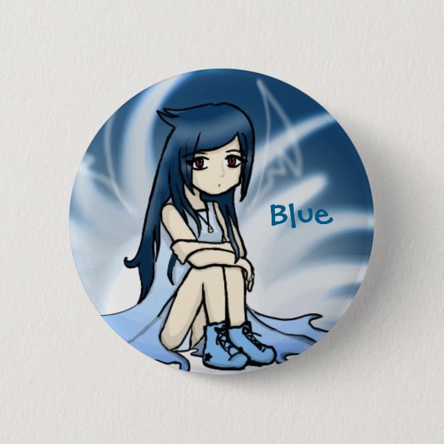 Blaue Unschuld Button (Vorderseite)
