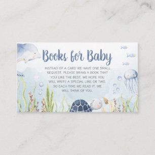Blaue Unter-dem-Meer-Baby-Shower-Bücher für Baby Begleitkarte