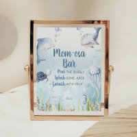 Blaue Unter-dem-Meer-Baby-Shower-Willkommensschild