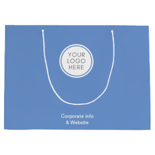 Blaue Unternehmens-Tasche mit Logo und Firmendetai Große Geschenktüte