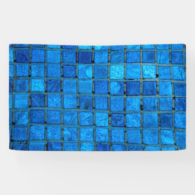 Blaue Unterwasserfliesen Banner (Horizontal)