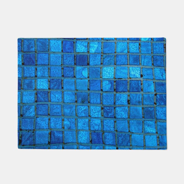 Blaue Unterwasserfliesen Fußmatte (Vorderseite)